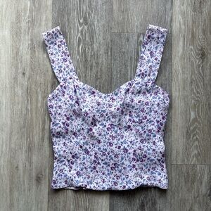 Reformation Hester Muse Purple Floral Tank Top Size 4